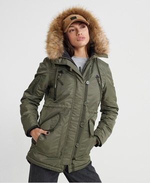 Superdry SDL Parka Női Kabát Khaki | OBJPN4851